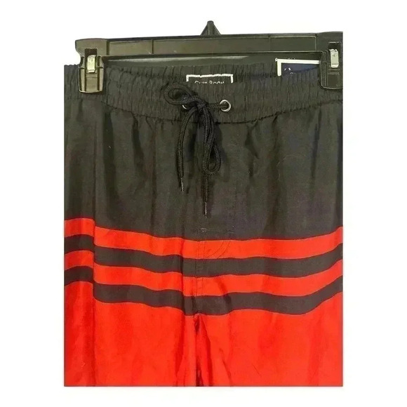 Club Room Mens Colorblock Red/Blue Striped Swim Trunks - Picture 4 of 8